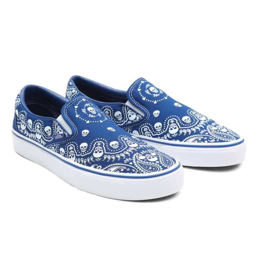 Vans Bandana Klassische Slip-On Schuhe Blau | VN172C6PK46