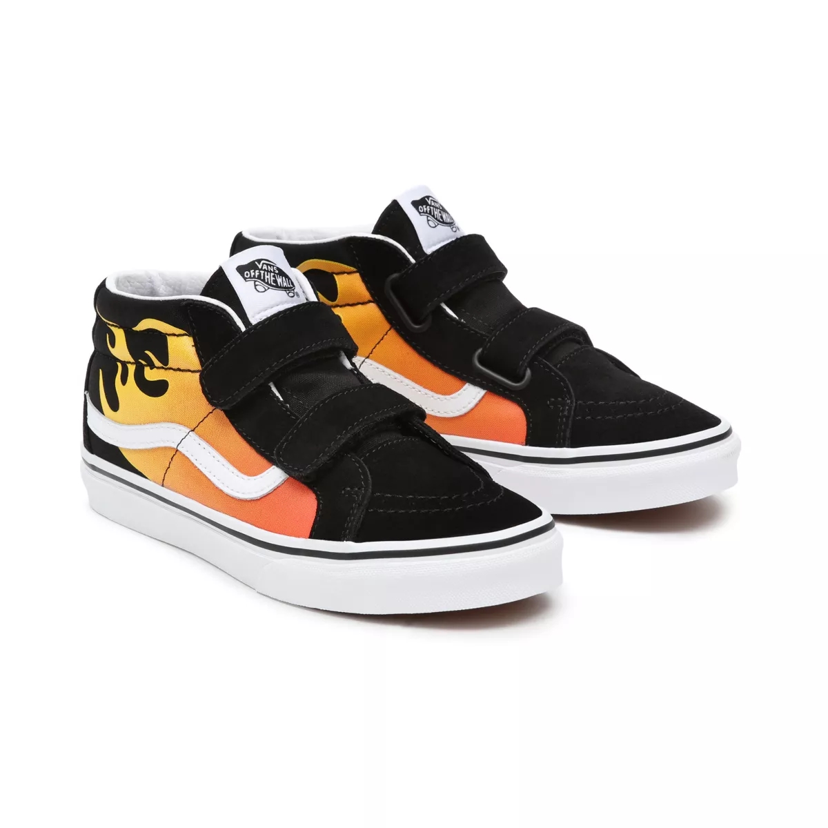 Vans Hot Flame Sk8-Mid Reissue Klettverschluss Schuhe Schwarz | VN533Q9OF94