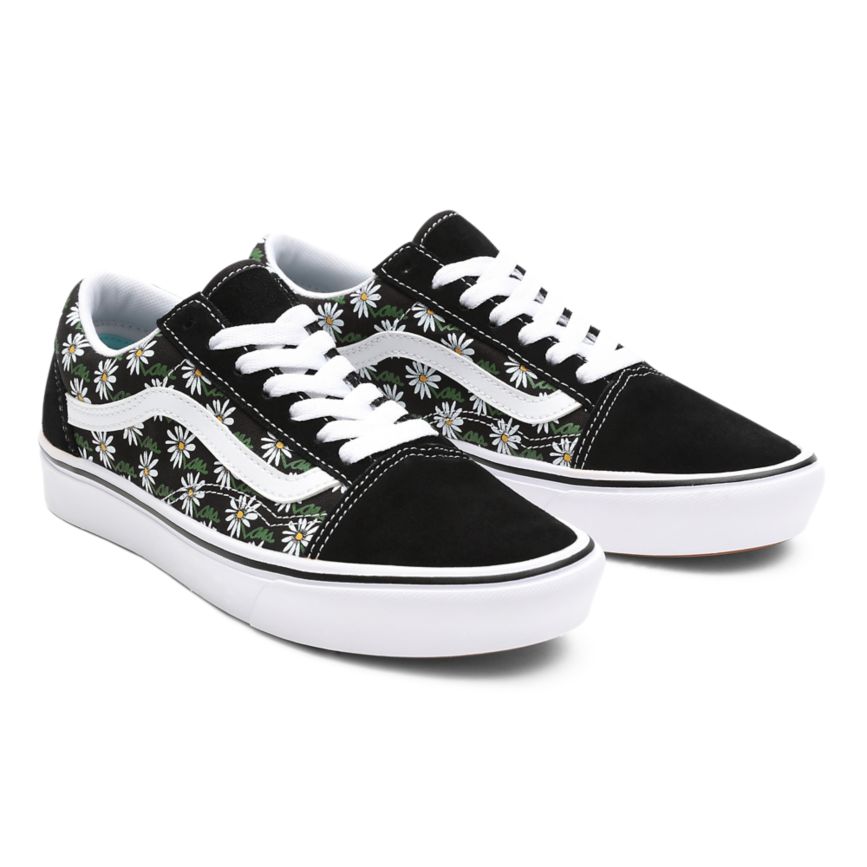 Vans Scribble Flower ComfyCush Old Skool Schuhe Schwarz | VN441O8KZ66