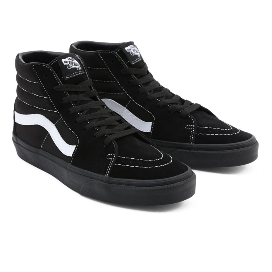 Vans Wildleder Segeltuch Sk8-Hi Schuhe Schwarz | VN710G7WB05