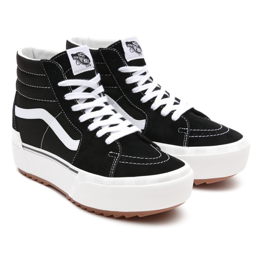 Vans Wildleder Segeltuch Sk8-Hi Stacked Schuhe Schwarz | VN938I0MN81
